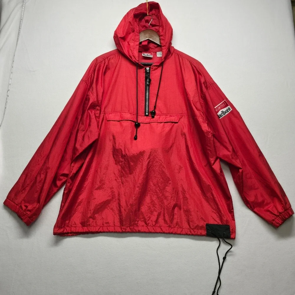 Vintage‎ Marlboro Unlimited Packable Hooded Windbreaker Size Medium